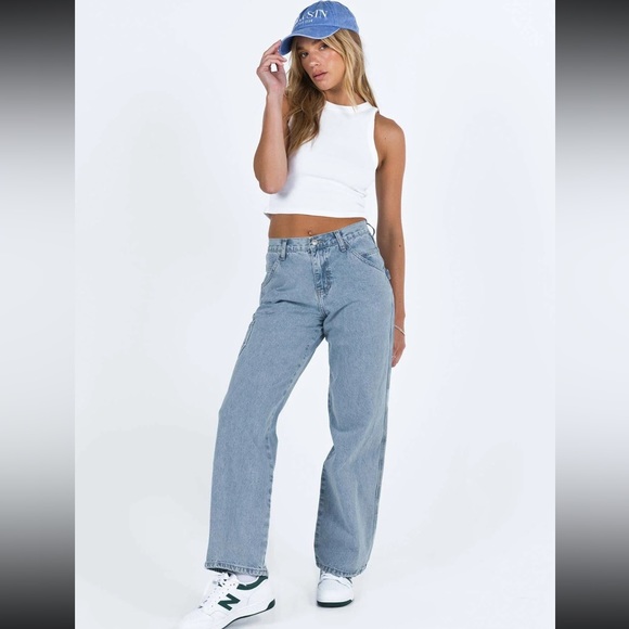 Tami Cargo Jeans Mid Wash Denim by Princess Polly - Picture 7 of 9